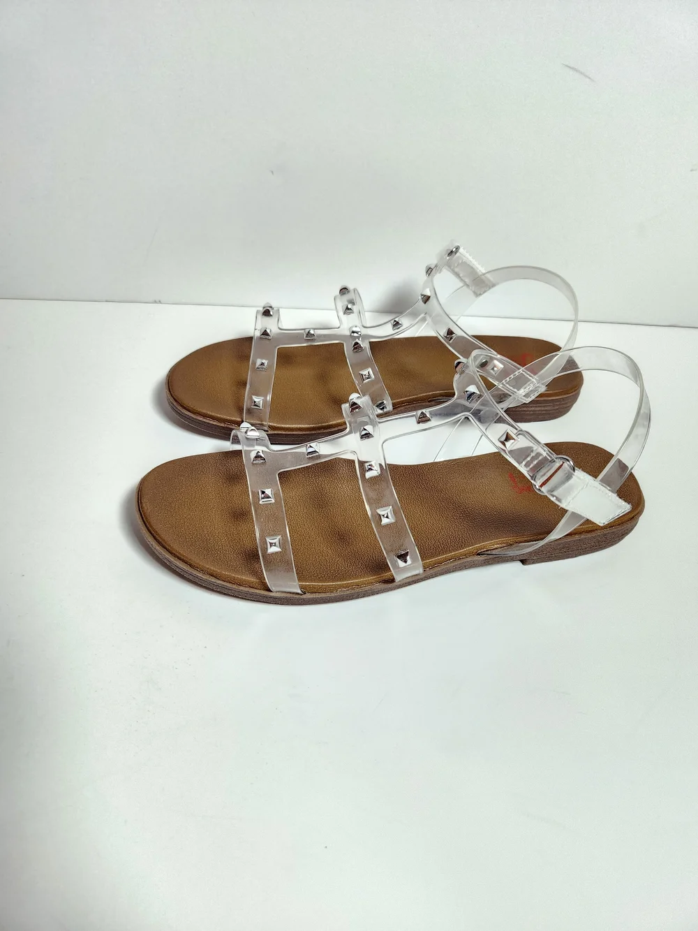 Jellypop Girl's Clear Silver Studded Sandals